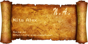 Nits Alex névjegykártya